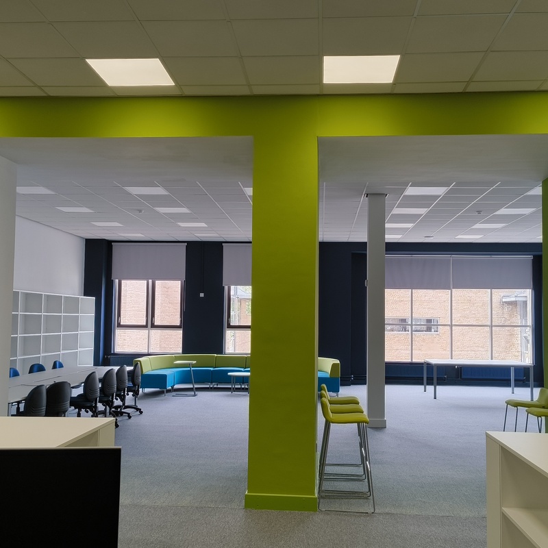 Electrical works at a school library in Birmingham